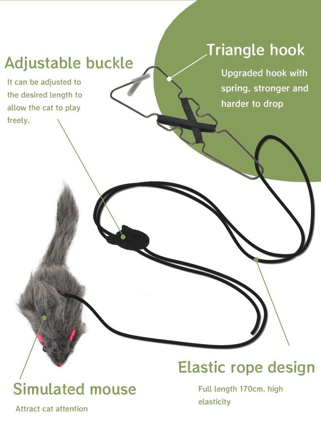 CAPHONT Hanging Interactive Cat Toy for Indoor Cats, 3 Pack Retractable Cat Feather Toy Kitten Toys with Bell/Elastic Rope/Adjustable Buckle for Play Chase Exercise Teaser - Image 3